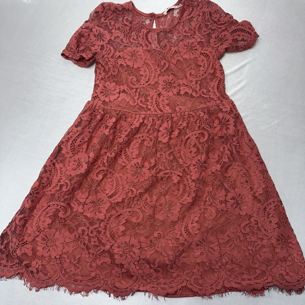 Mi Ami Short Lace Mini Dress Size XXS Dark Salmon